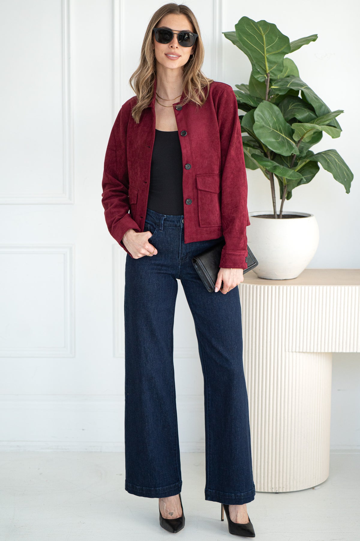 EVREN FAUX SUEDE JACKET-BU