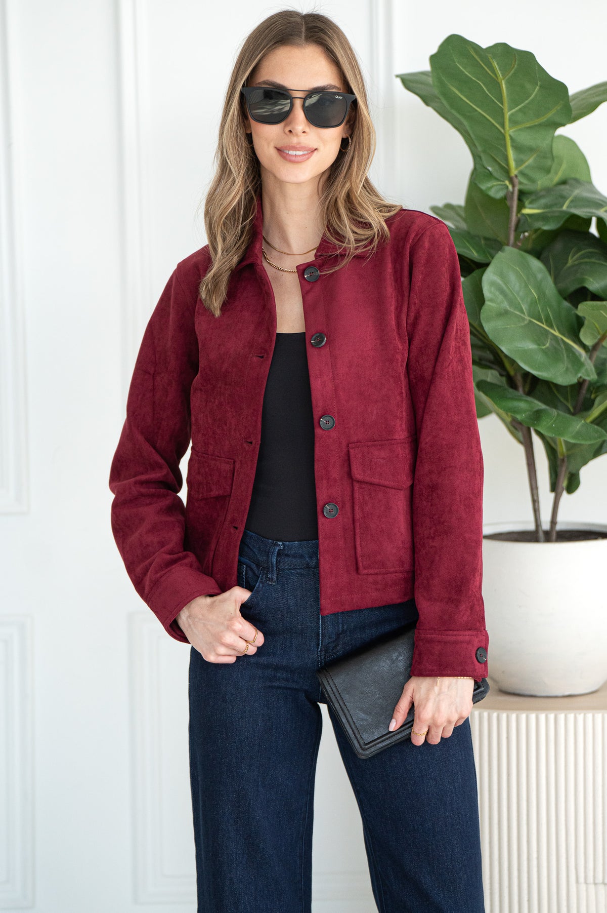 EVREN FAUX SUEDE JACKET-BU