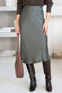 FALL TO PIECES SATIN SKIRT-OL