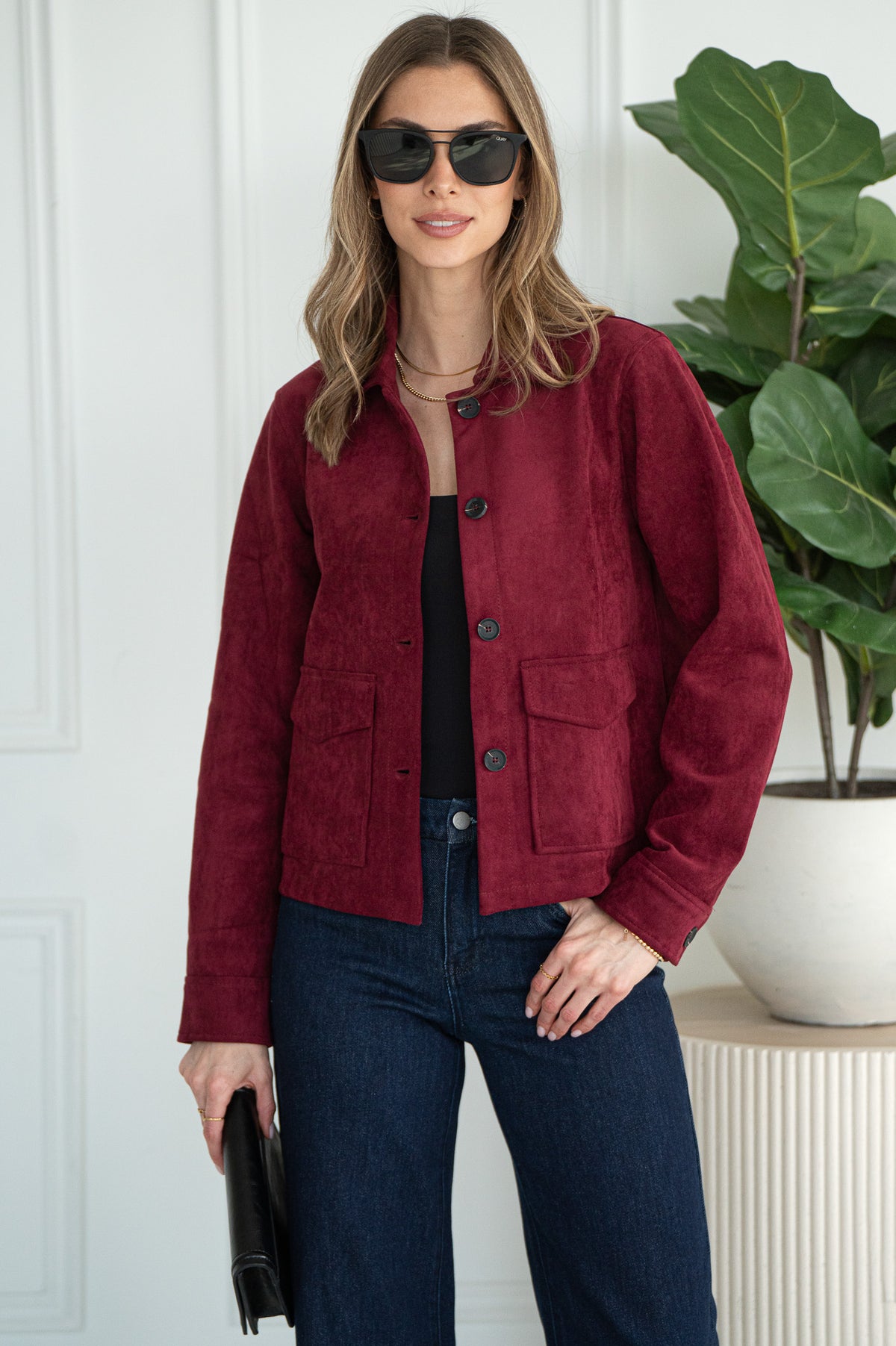 EVREN FAUX SUEDE JACKET-BU