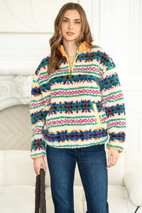 PLANS MADE 1/4 ZIP SHERPA JACKET