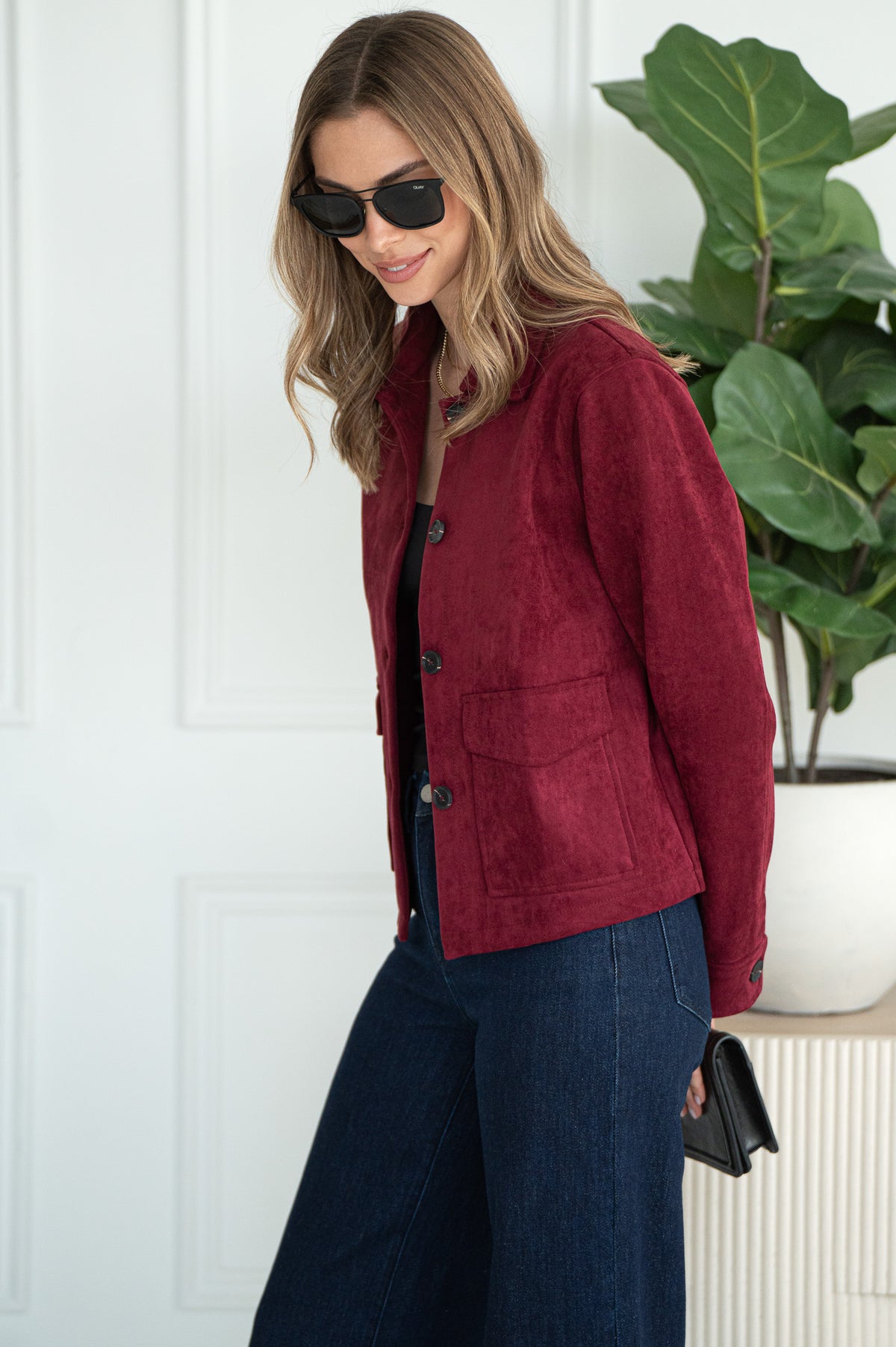 EVREN FAUX SUEDE JACKET-BU