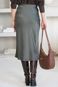 FALL TO PIECES SATIN SKIRT-OL