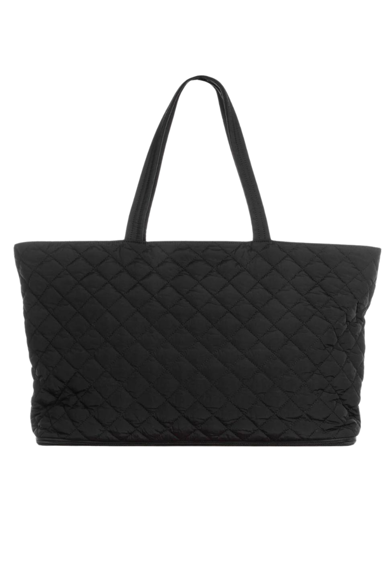 QUILTED EXPANDABLE TOTE-BK