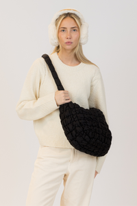 LARGE QUILTED BAG-BK