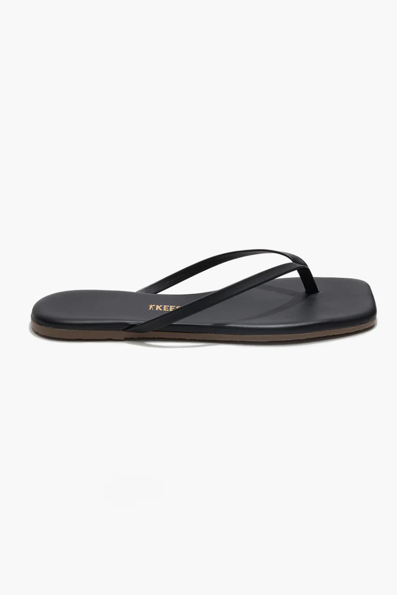 SQUARE TOE FLIP FLOPS-BK