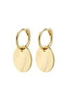 LOVE COIN GOLD PLATED HOOP EARRINGS