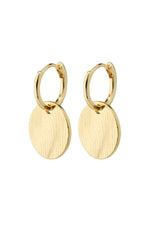LOVE COIN GOLD PLATED HOOP EARRINGS
