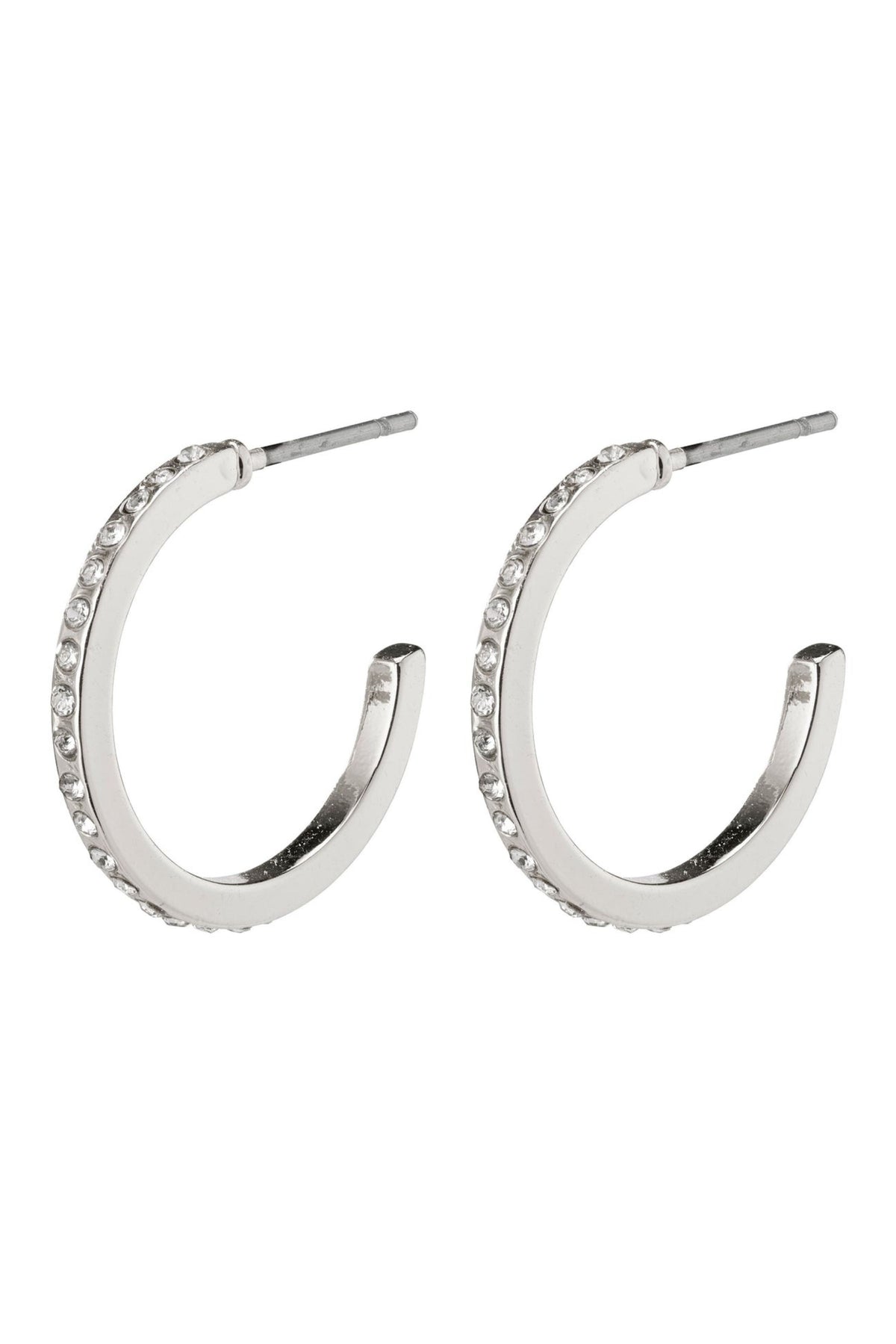 LARGE ROBERTA SILVER PLATED EARRINGS