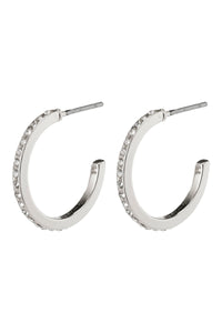 LARGE ROBERTA CRYSTAL SILVER PLATED EARRINGS