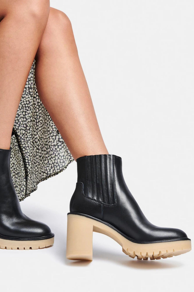 CASTER H2O LEATHER BOOTIES-BK
