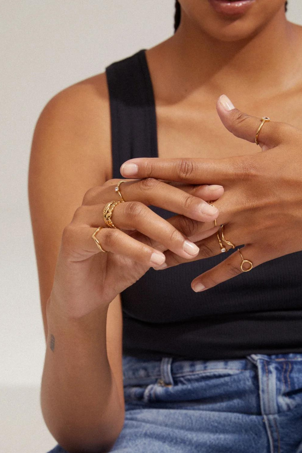 LULU GOLD PLATED CHAIN RING