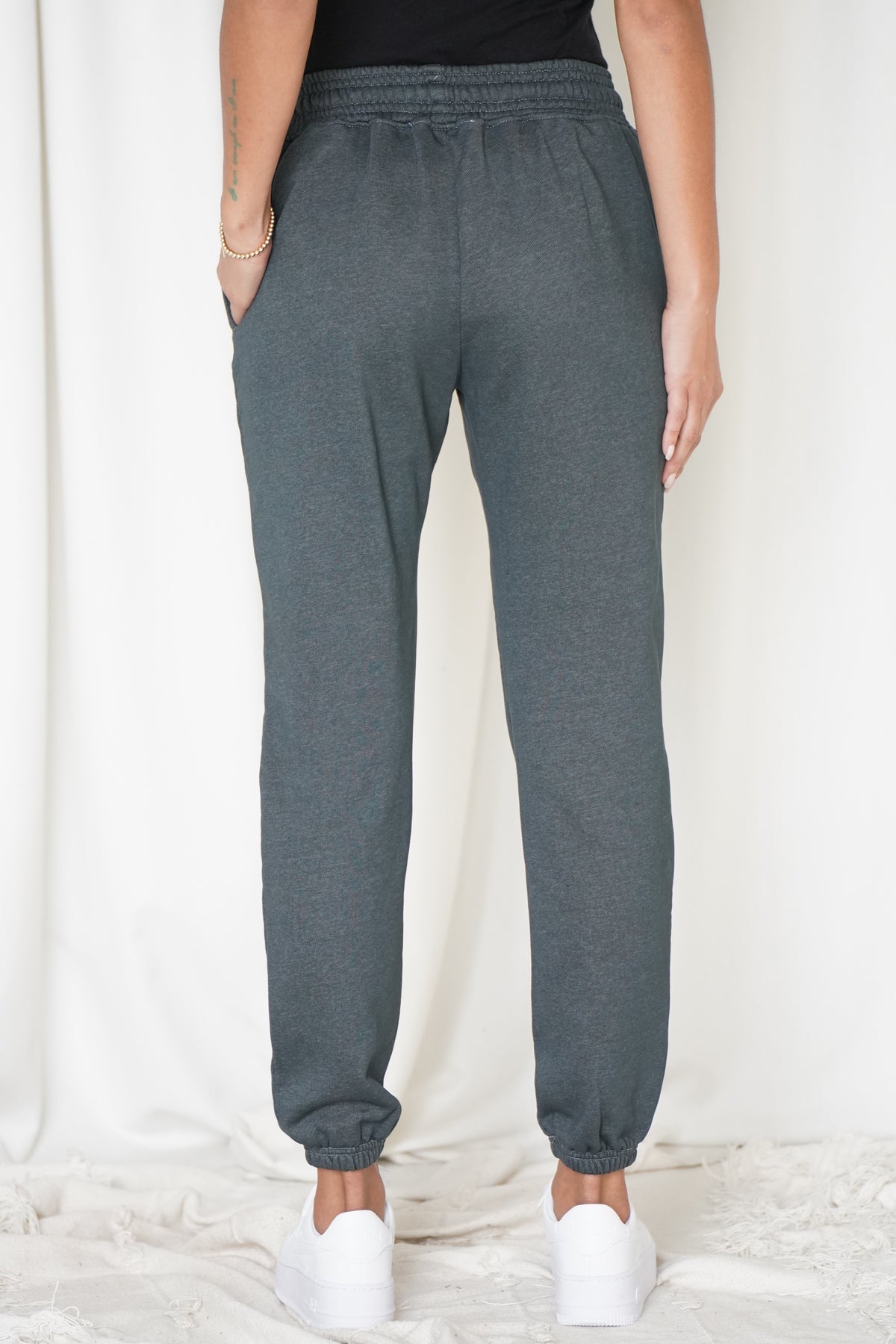 TONAL HEART EMBROIDERED JOGGERS