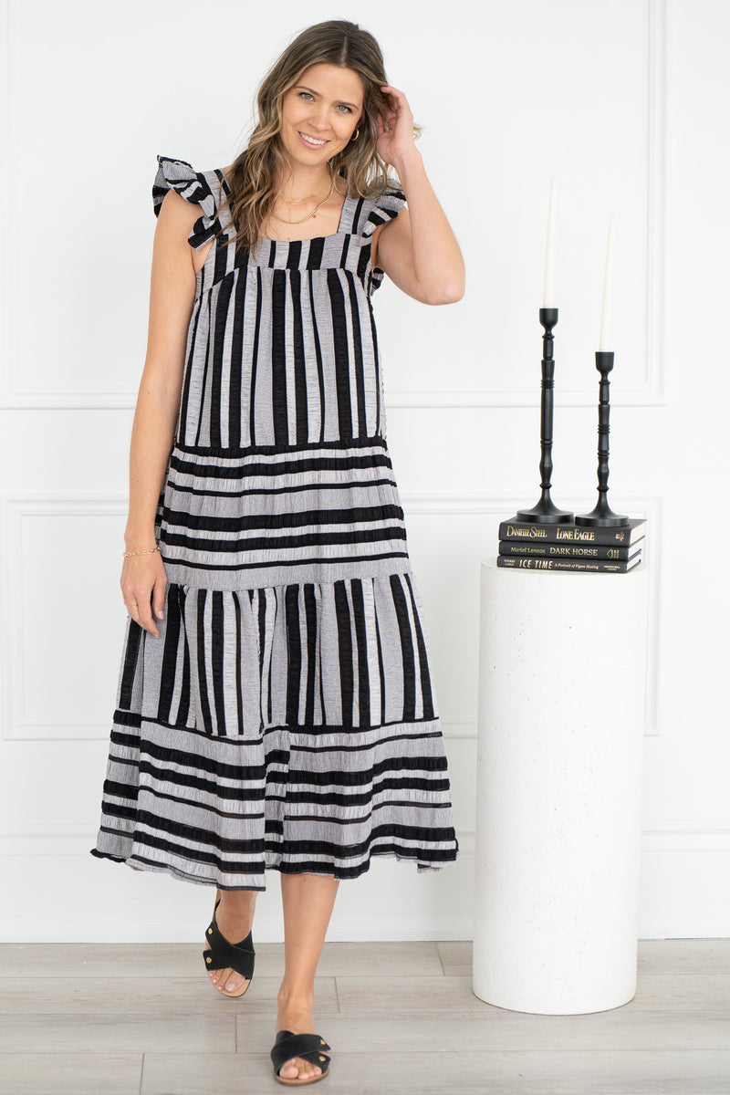 TAI STRIPED MAXI DRESS