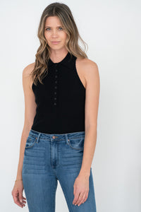 CY COLLARED BUTTON TOP