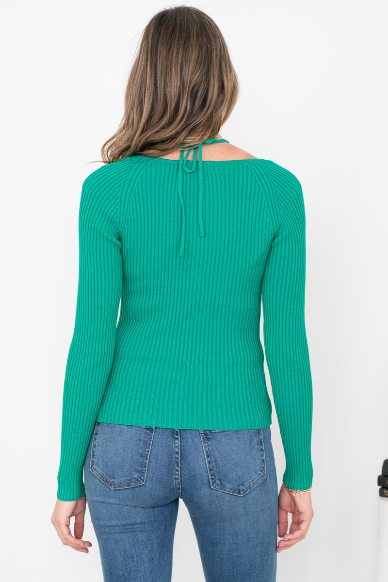 ARIEL TIE NECK SWEATER